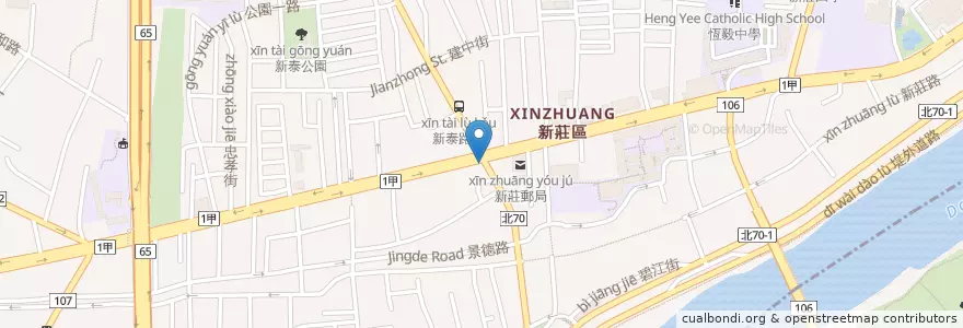 Mapa de ubicacion de 吉野家 en 台湾, 新北市, 新荘区.