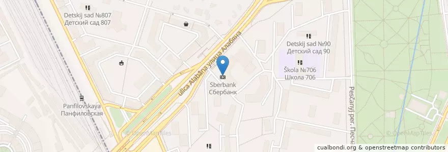 Mapa de ubicacion de Сбербанк en Rusland, Centraal Federaal District, Moskou, Северный Административный Округ, Район Сокол.