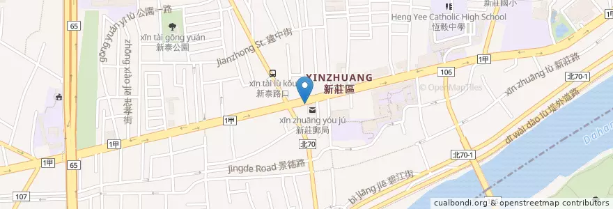Mapa de ubicacion de 漢堡王 en 臺灣, 新北市, 新莊區.