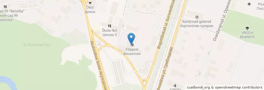 Mapa de ubicacion de Филиппок en Rusia, Центральный Федеральный Округ, Московская Область, Пушкинский Городской Округ.