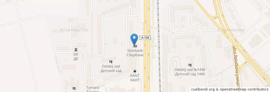 Mapa de ubicacion de Сбербанк en Rusia, Distrito Federal Central, Москва, Северный Административный Округ, Тимирязевский Район.