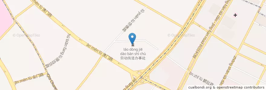 Mapa de ubicacion de 劳动街道办事处 en 中国, 湖北省, 武漢市, 江岸区, 劳动街道.