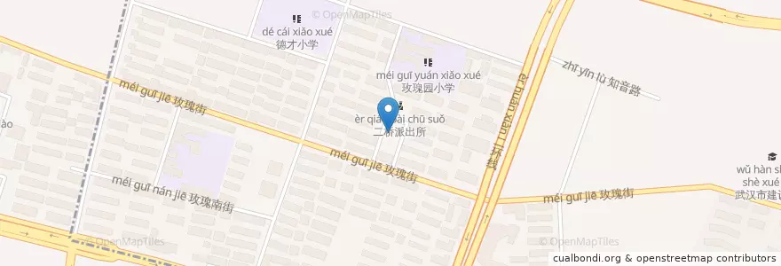 Mapa de ubicacion de 江汉二桥街道办事处 en China, Hubei, Wuhan, 汉阳区, 江汉二桥街道.