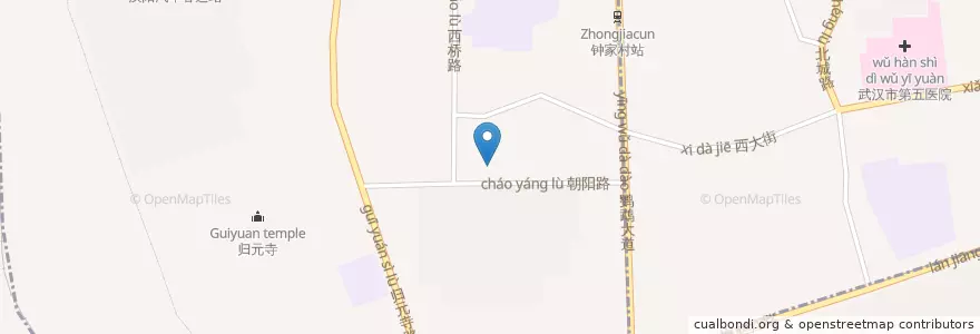 Mapa de ubicacion de 翠微街道办事处 en 中国, 湖北省, 武汉市, 汉阳区, 翠微街道.