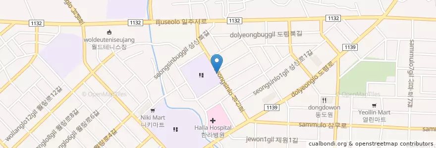 Mapa de ubicacion de 제주특별자치도 en 대한민국, 제주특별자치도, 제주시.