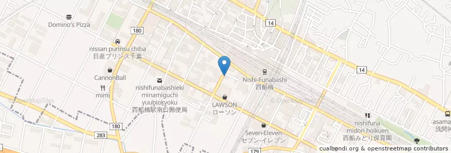 Mapa de ubicacion de 近藤クリニック en Япония, Тиба, 船橋市.