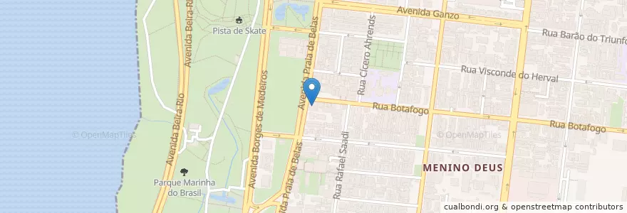 Mapa de ubicacion de Banrisul en ブラジル, 南部地域, リオグランデ・ド・スル, Região Metropolitana De Porto Alegre, Região Geográfica Intermediária De Porto Alegre, Região Geográfica Imediata De Porto Alegre, ポルト・アレグレ.