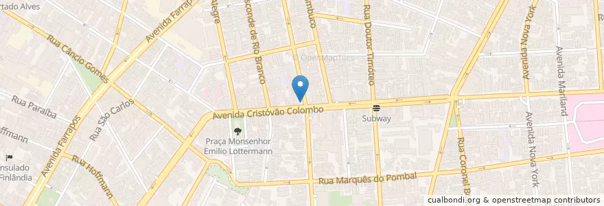 Mapa de ubicacion de PF Félix da Cunha / Cristóvão Colombo en ブラジル, 南部地域, リオグランデ・ド・スル, Região Metropolitana De Porto Alegre, Região Geográfica Intermediária De Porto Alegre, Região Geográfica Imediata De Porto Alegre, ポルト・アレグレ.