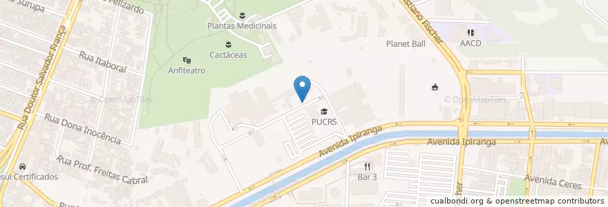 Mapa de ubicacion de PF Hospital da PUC en 巴西, 南部, 南里奥格兰德, Região Metropolitana De Porto Alegre, Região Geográfica Intermediária De Porto Alegre, Região Geográfica Imediata De Porto Alegre, 阿雷格里港.