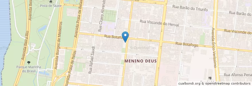 Mapa de ubicacion de PF Mucio Teixeira / Botafogo en ブラジル, 南部地域, リオグランデ・ド・スル, Região Metropolitana De Porto Alegre, Região Geográfica Intermediária De Porto Alegre, Região Geográfica Imediata De Porto Alegre, ポルト・アレグレ.