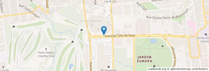 Mapa de ubicacion de PF Bourbon Country en Brasil, Región Sur, Río Grande Del Sur, Región Metropolitana De Porto Alegre, Região Geográfica Intermediária De Porto Alegre, Região Geográfica Imediata De Porto Alegre, Porto Alegre.