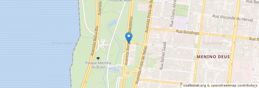 Mapa de ubicacion de PF Hotel Millenium Flat en ブラジル, 南部地域, リオグランデ・ド・スル, Região Metropolitana De Porto Alegre, Região Geográfica Intermediária De Porto Alegre, Região Geográfica Imediata De Porto Alegre, ポルト・アレグレ.