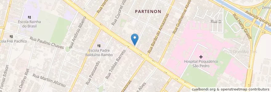 Mapa de ubicacion de PF Portuguesa / Bento en 巴西, 南部, 南里奥格兰德, Região Metropolitana De Porto Alegre, Região Geográfica Intermediária De Porto Alegre, Região Geográfica Imediata De Porto Alegre, 阿雷格里港.