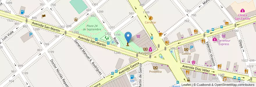 Mapa de ubicacion de 24 de Septiembre, Caballito en Arjantin, Ciudad Autónoma De Buenos Aires, Buenos Aires, Comuna 6.