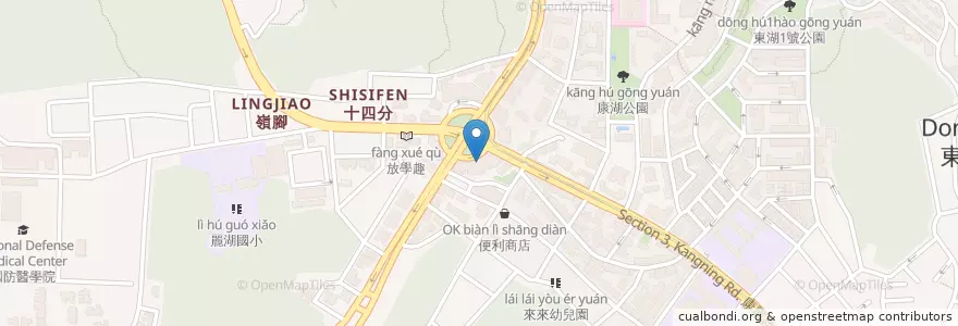 Mapa de ubicacion de 雙聖餐廳 en تايوان, تايبيه الجديدة, تايبيه, 內湖區.