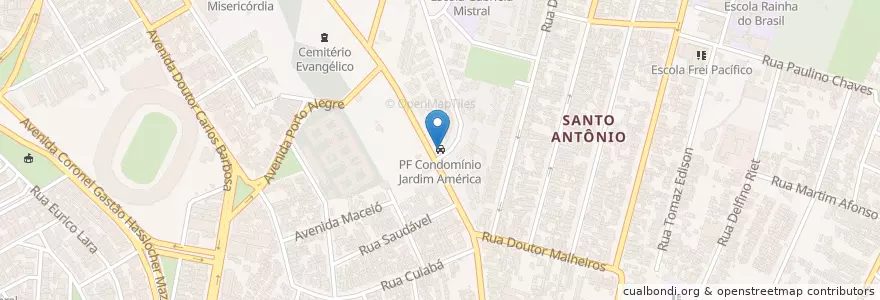 Mapa de ubicacion de PF Condomínio Jardim América en Brésil, Région Sud, Rio Grande Do Sul, Région Métropolitaine De Porto Alegre, Região Geográfica Intermediária De Porto Alegre, Região Geográfica Imediata De Porto Alegre, Porto Alegre.