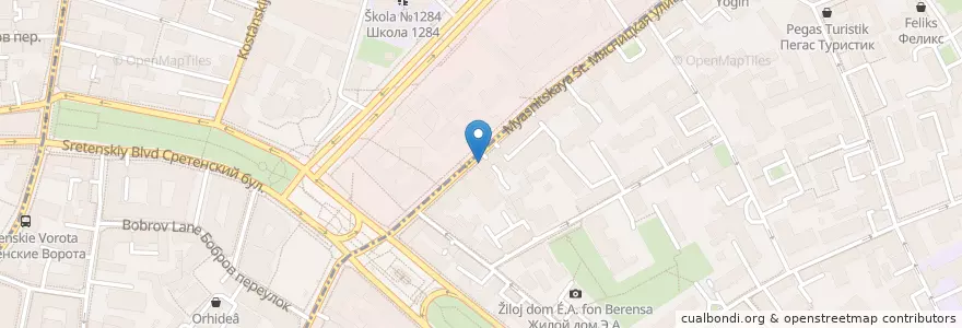Mapa de ubicacion de Волчья стая en Rusland, Centraal Federaal District, Moskou, Центральный Административный Округ, Красносельский Район.