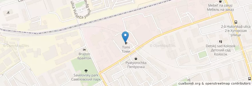 Mapa de ubicacion de Томи en 러시아, Центральный Федеральный Округ, Москва, Северный Административный Округ, Савёловский Район.