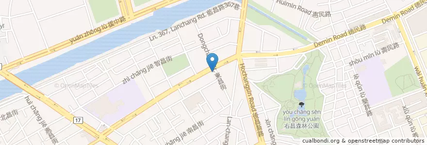 Mapa de ubicacion de 85度C楠梓區德民店 en Taiwan, Kaohsiung, 楠梓區.