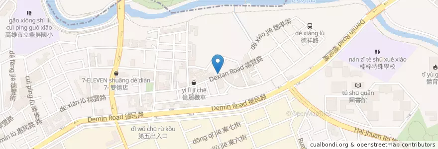 Mapa de ubicacion de 汾陽餛飩 en تايوان, كاوهسيونغ, 楠梓區.