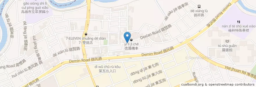 Mapa de ubicacion de 正興臭臭鍋 en 타이완, 가오슝시, 난쯔구.