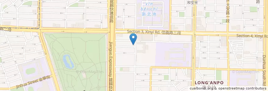 Mapa de ubicacion de 幸福麵食餃子館 en Taïwan, Nouveau Taipei, Taipei, District De Daan.
