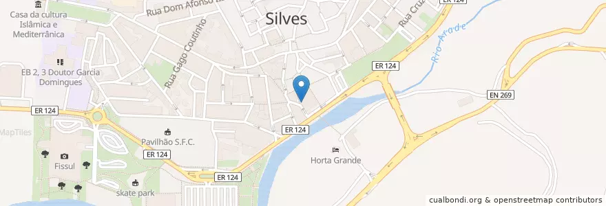 Mapa de ubicacion de Taberna Almedina en ポルトガル, Algarve, Algarve, Faro, Silves, Silves.