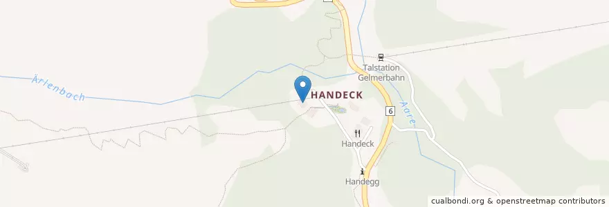 Mapa de ubicacion de Alprestaurant Handeck en 瑞士, 伯尔尼, Verwaltungsregion Oberland, Verwaltungskreis Interlaken-Oberhasli, Guttannen.