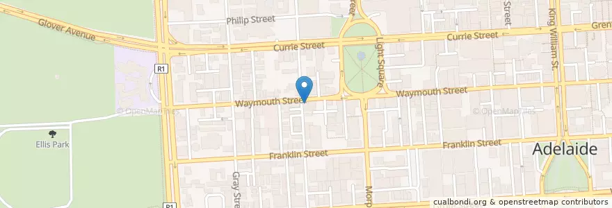 Mapa de ubicacion de The Cumberland en Australia, South Australia, Adelaide, Adelaide City Council.