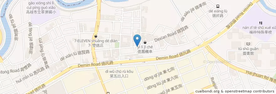 Mapa de ubicacion de 八方雲集鍋貼 en Taiwán, Kaohsiung, 楠梓區.