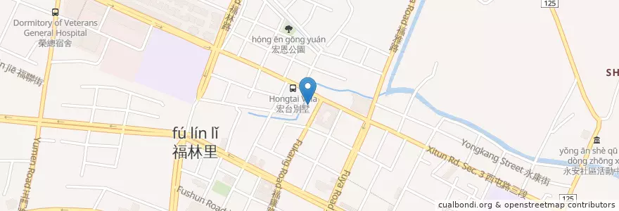 Mapa de ubicacion de 北基加油站 en Taiwán, Taichung, 西屯區.