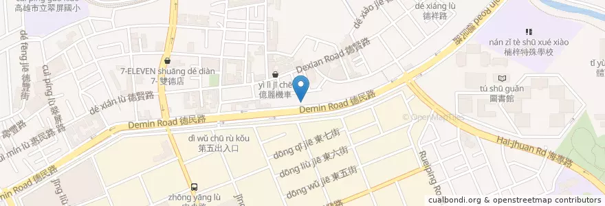 Mapa de ubicacion de 鑫泰式料理館 en 타이완, 가오슝시, 난쯔구.