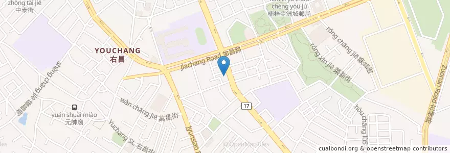 Mapa de ubicacion de 嘉園川菜館 en Taiwan, Kaohsiung, Nanzi District.