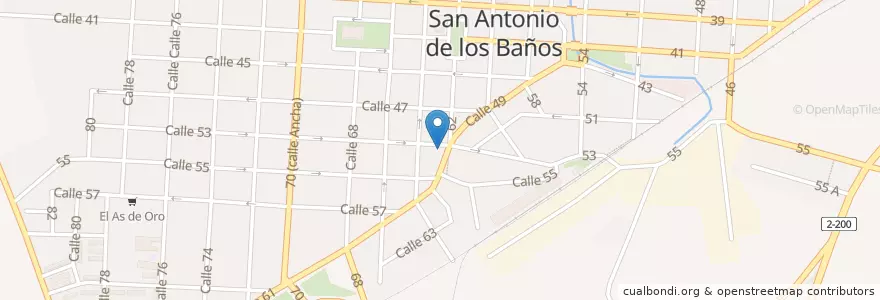 Mapa de ubicacion de Los Tres Grandes en Cuba, Artemisa, San Antonio De Los Baños, Ciudad De San Antonio De Los Baños.
