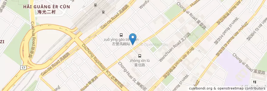 Mapa de ubicacion de 金湯麵食館 en 타이완, 가오슝시, 쭤잉구.