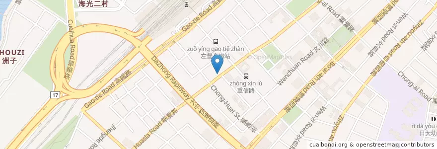 Mapa de ubicacion de 王欽程診所 en Taiwan, Kaohsiung, 左營區.