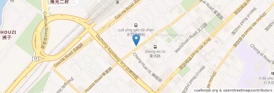 Mapa de ubicacion de 耳鼻喉科診所 en 臺灣, 高雄市, 左營區.