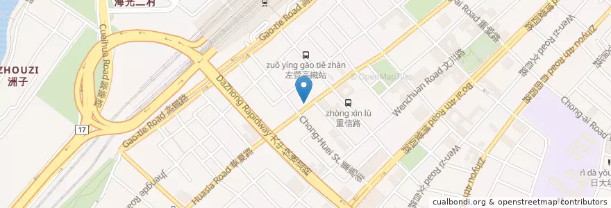 Mapa de ubicacion de 辣匠火鍋 en 台湾, 高雄市, 左営区.