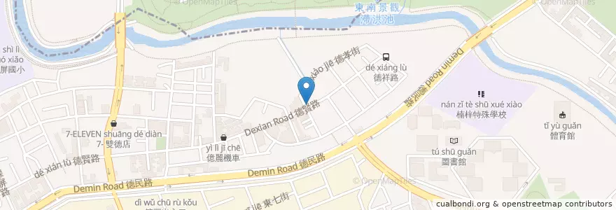 Mapa de ubicacion de 秀鹽水意麵 en Taiwan, Kaohsiung, Nanzi District.