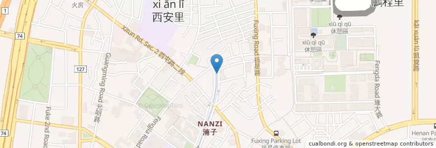 Mapa de ubicacion de 逢甲商圈公共廁所 en Taïwan, Taichung, 西屯區.