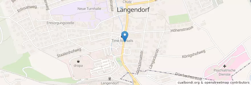 Mapa de ubicacion de Restaurant Witmer en Suíça, Solothurn, Amtei Solothurn-Lebern, Bezirk Lebern, Langendorf.