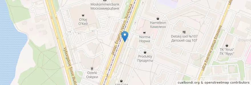 Mapa de ubicacion de Greek cafe en Rusia, Северо-Западный Федеральный Округ, Óblast De Leningrado, San Petersburgo, Выборгский Район.