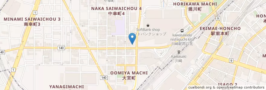 Mapa de ubicacion de 田中歯科 en ژاپن, 神奈川県, 川崎市.