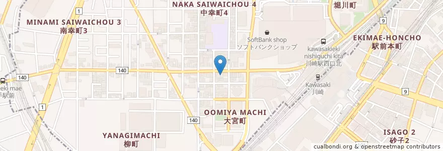 Mapa de ubicacion de なかの薬局 en Japon, Préfecture De Kanagawa, Kawasaki, 幸区.