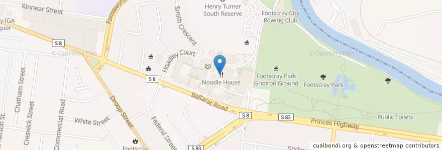 Mapa de ubicacion de Noodle House en Avustralya, Victoria, City Of Maribyrnong.