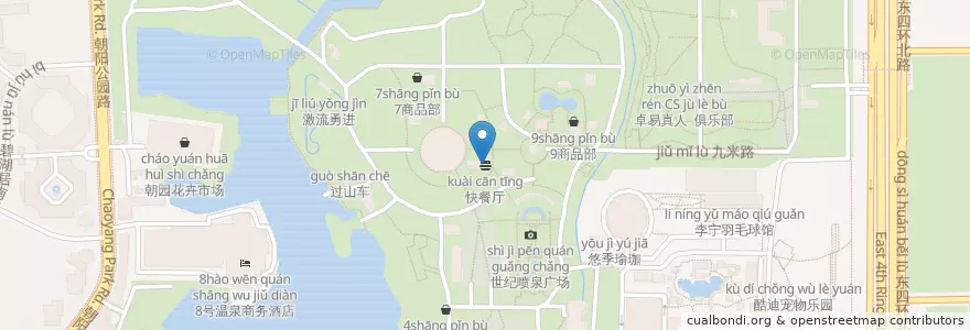 Mapa de ubicacion de 快餐厅 en 中国, 北京市, 河北省, 朝阳区 / Chaoyang.