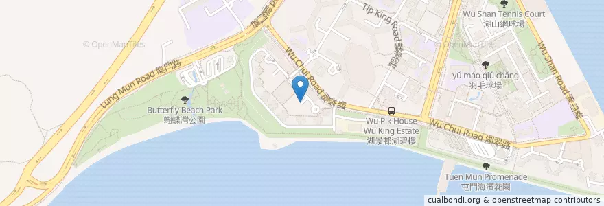 Mapa de ubicacion de 美樂花園停車場 Melody Garden Car Park en الصين, هونغ كونغ, غوانغدونغ, الأقاليم الجديدة, 屯門區 Tuen Mun District.