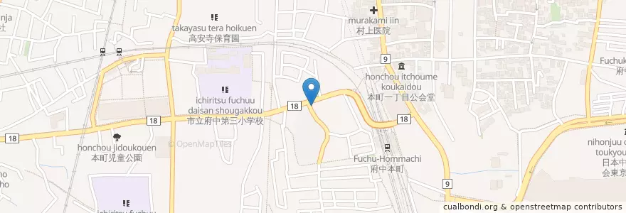 Mapa de ubicacion de 和食磯 en 日本, 东京都/東京都, 府中市.