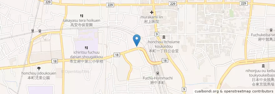 Mapa de ubicacion de タイムズ en Japan, Tokio, 府中市.