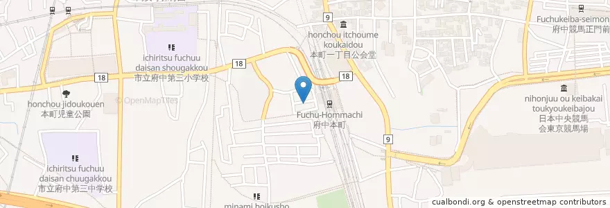 Mapa de ubicacion de やなぎ en Japan, 東京都, 府中市.
